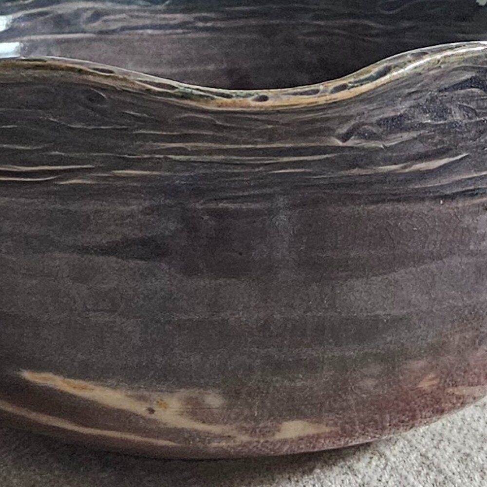 Blue & Purple, signed studio pottery, handmade bowl - Picture 7 of 9